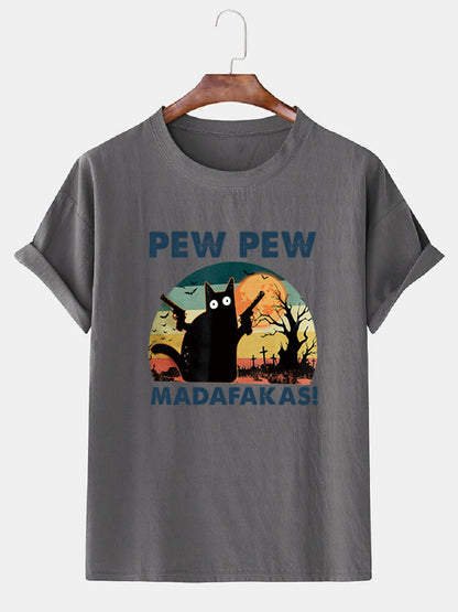 Loose Men's Clothing Cat T-shirt Top GlamzKart