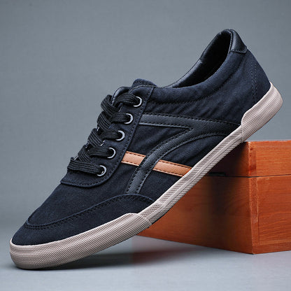 Breathable Casual Large Size Shoes Summer Men's Shoes Canvas 21145 Black Card Color GlamzKart