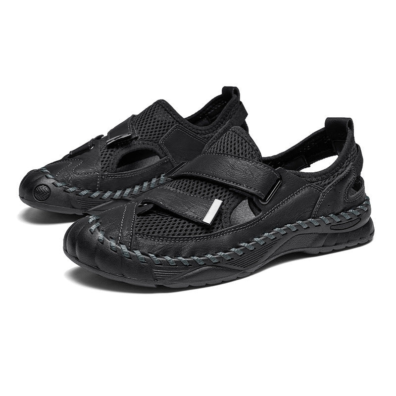 Wear-resistant Non-slip Outdoor Men's Beach Sandals Black GlamzKart